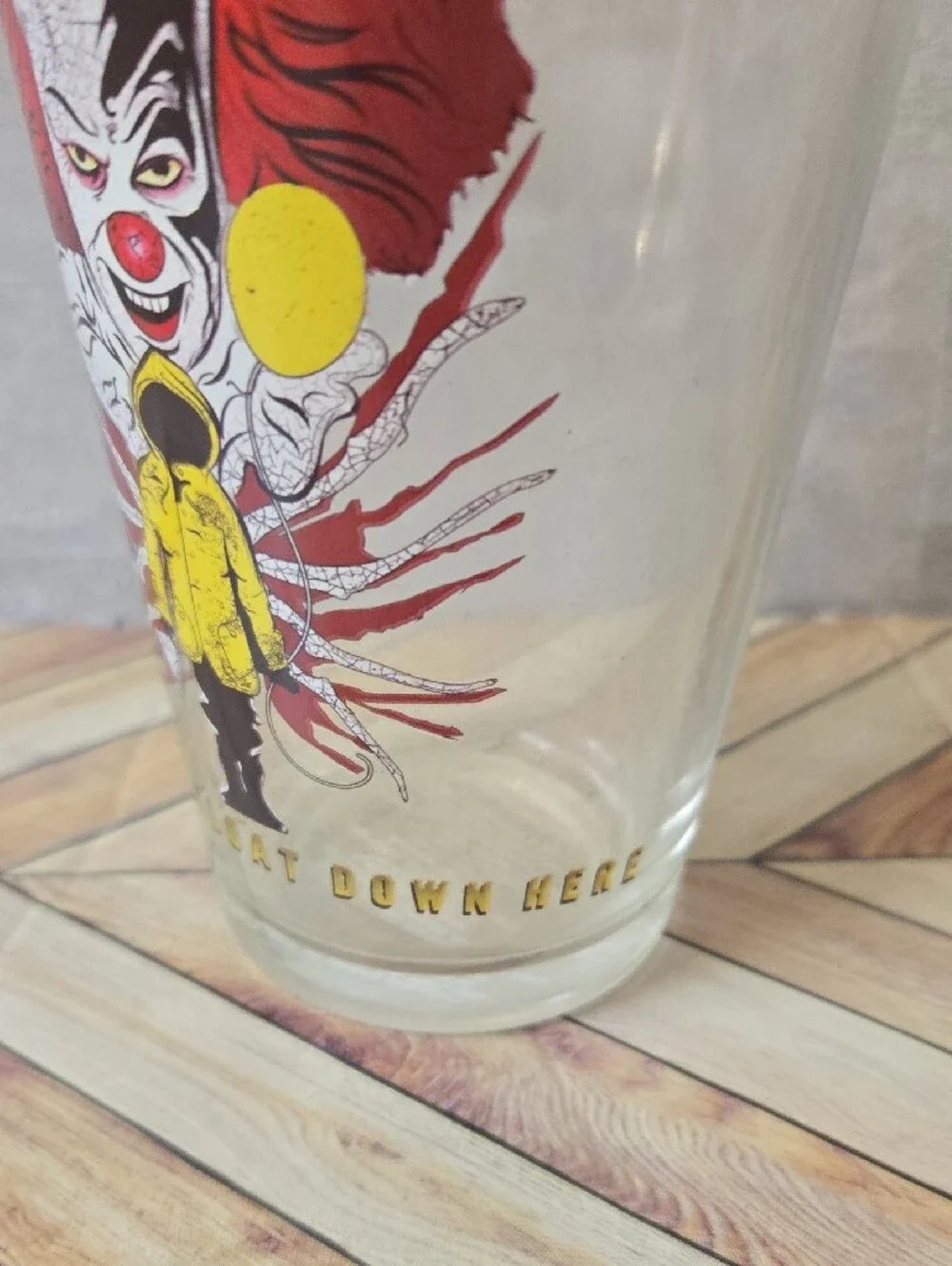 ​IT Pennywise Clown 16oz Pint Glass Stephen King Horror Movie Drink Tumbler